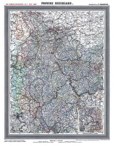 Historische Karte: Provinz RHEINLAND im Deutschen Reich - um 1903 [gerollt] 