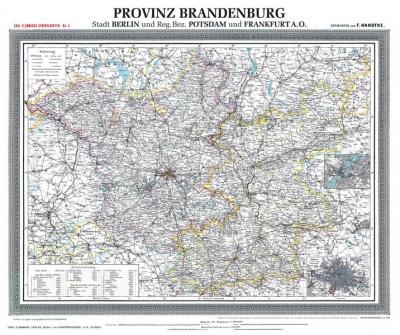 Historische Karte: Provinz BRANDENBURG im Deutschen Reich - um 1900 [gerollt] 