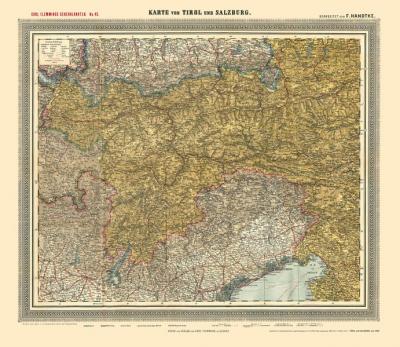 Historische Karte: TIROL und SALZBURG, um 1900 [gerollt] 
