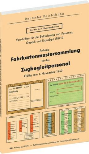 Fahrkartenmustersammlung für das Zugbegleitpersonal der Deutschen Reichsbahn 1959 