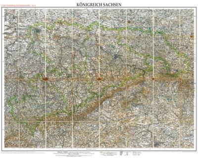 Historische Karte: Königreich SACHSEN im Deutschen Reich - um 1905 [gerollt] 