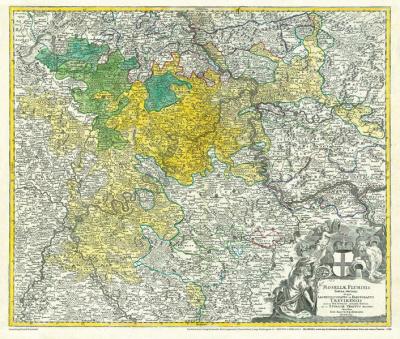 Historische Karte: Die MOSEL 1720 und das Erzbistum sowie Kurfürstentum Trier mit seinen Ämtern 