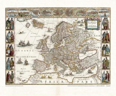Historische Karte: Europa (1635) 1657 [gerollt] 