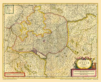 Historische Karte: Schwaben 1636 (gerollt) 