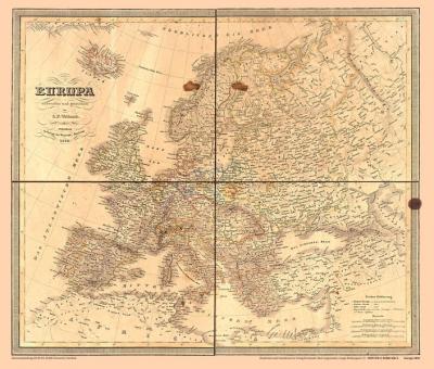 Historische Karte: Europa 1832 [gerollt] 