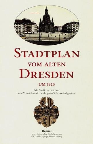 Stadtplan vom alten Dresden um 1920 