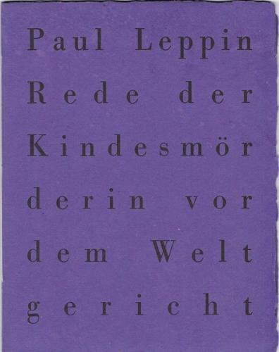 Rede der Kindesmörderin vor dem Weltgericht 